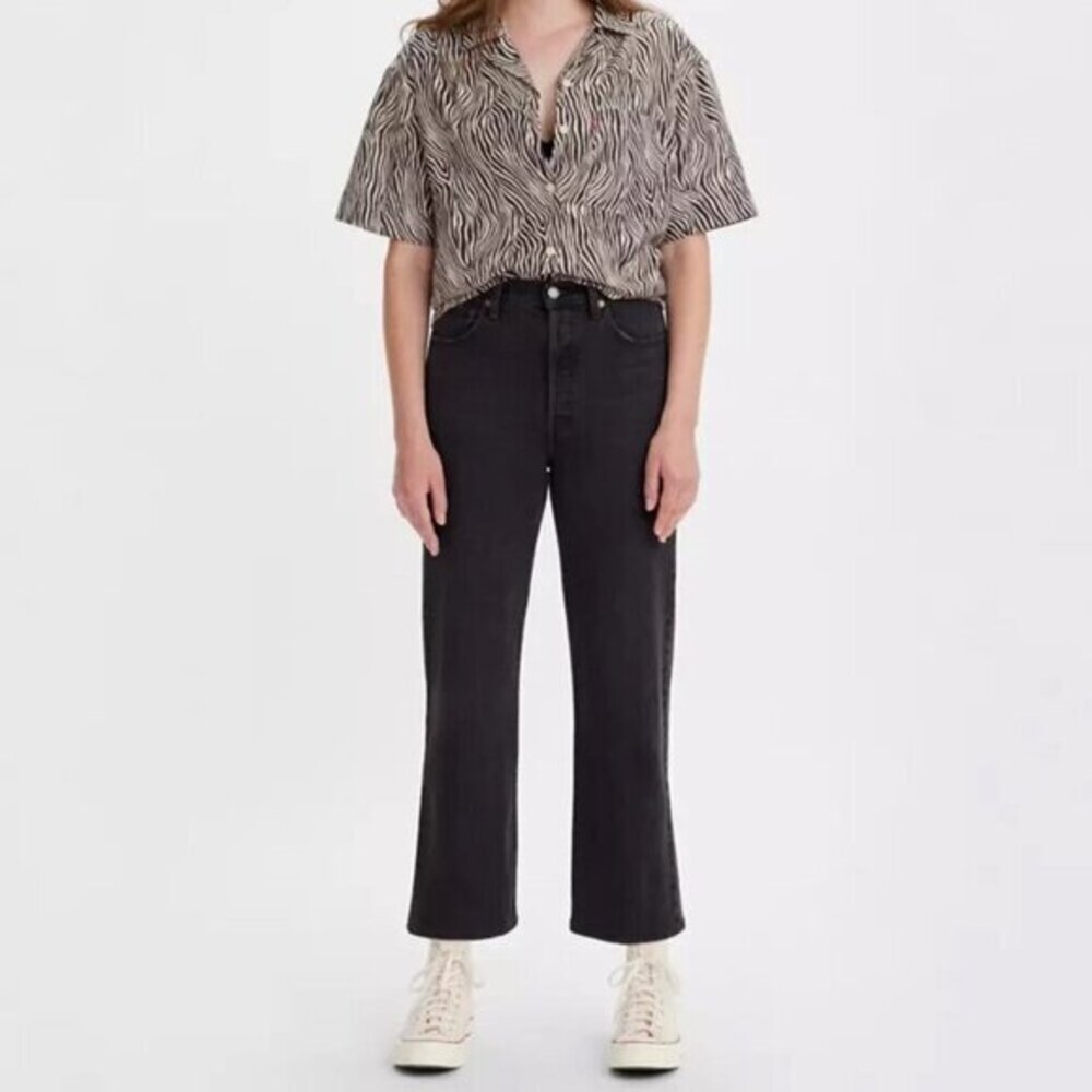 Levi's® Premium Black RIBCAGE STRAIGHT ANKLE WOMEN'S JEANS size 30